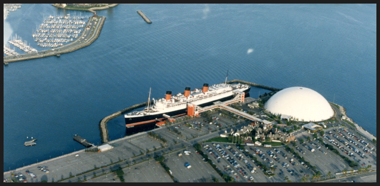 Queen Mary and Spruce Goose Building in Long
                  Beach, California